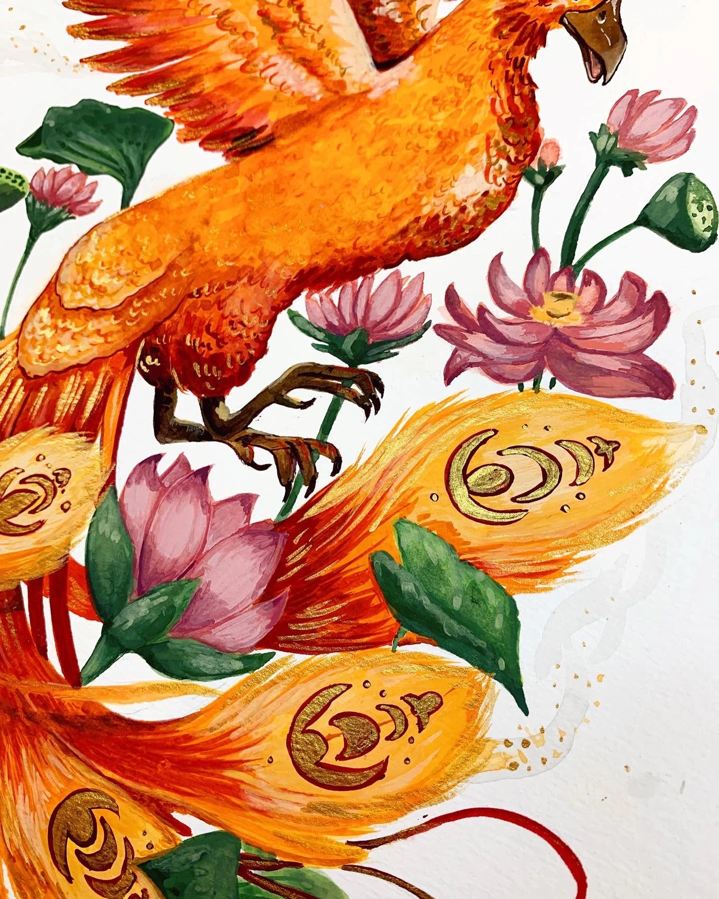Original Phoenix Gouache Painting — Catherine Herold